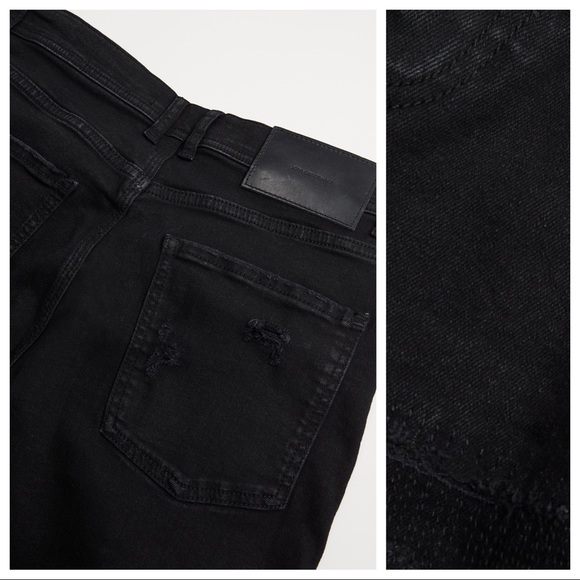 NWT. Zara Man Black Ripped Skinny Jeans. Size 30. - Picture 7 of 11